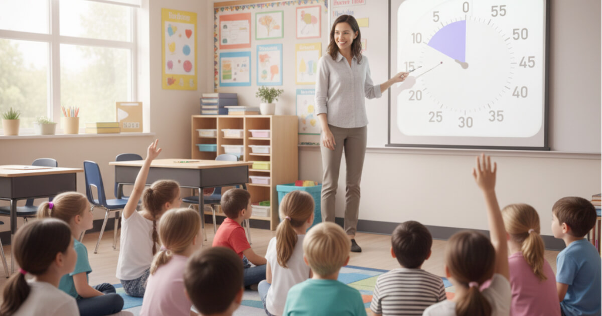 Visual timer being used in classroom with children